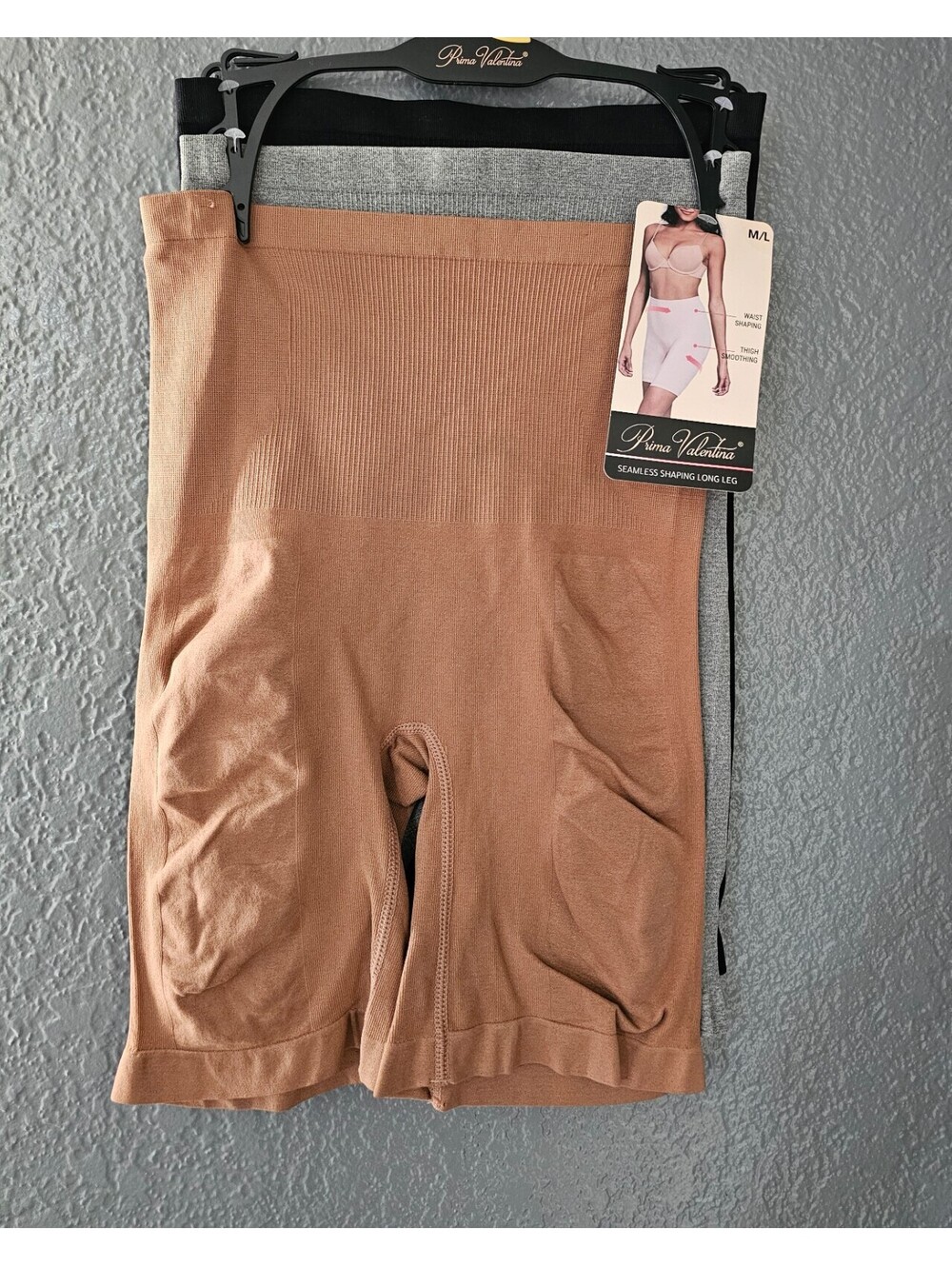 (3 Pack) New Women's Prima Valentina Seamless Shaper Long Leg Size Med/Large